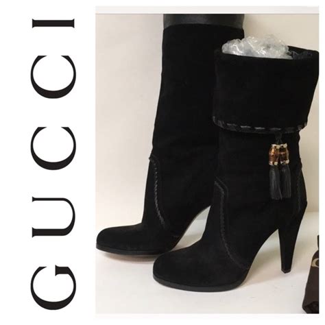 gucci bamboo boots offer|gucci ankle boots suede.